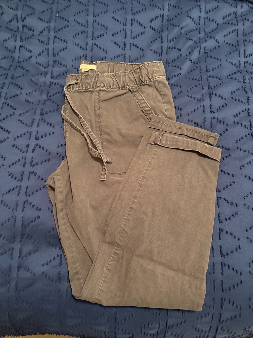 LOFT gray Cargo Drawstring Pants
